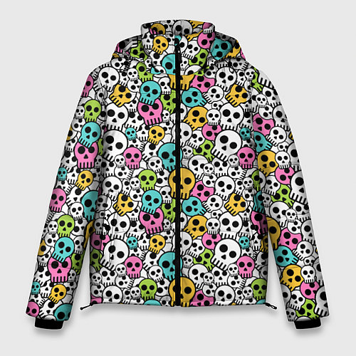 Мужская зимняя куртка Череп разноцветный / 3D-Светло-серый – фото 1