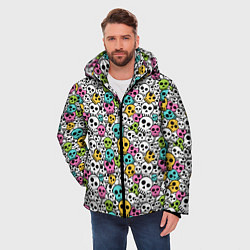 Куртка зимняя мужская Череп разноцветный, цвет: 3D-светло-серый — фото 2