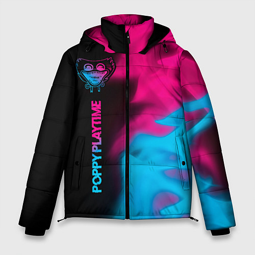 Мужская зимняя куртка Poppy Playtime - neon gradient: по-вертикали / 3D-Черный – фото 1