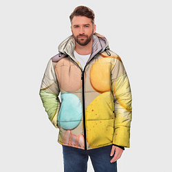 Куртка зимняя мужская Разноцветные пирожные Макарон, цвет: 3D-красный — фото 2