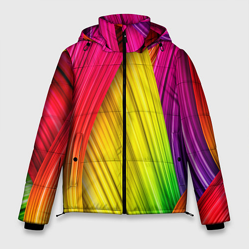 Мужская зимняя куртка Multicolored ribbons / 3D-Черный – фото 1