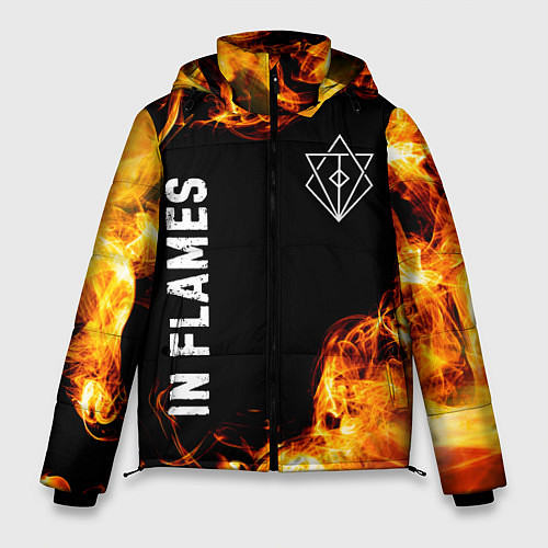 Мужская зимняя куртка In Flames и пылающий огонь / 3D-Черный – фото 1