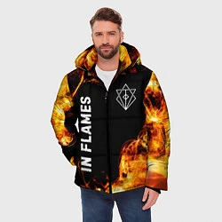 Куртка зимняя мужская In Flames и пылающий огонь, цвет: 3D-черный — фото 2