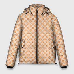 Мужская зимняя куртка Оранжевые геометрические цветы