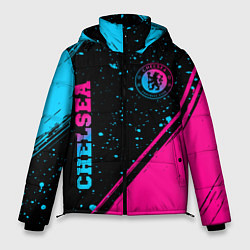 Мужская зимняя куртка Chelsea - neon gradient: надпись, символ