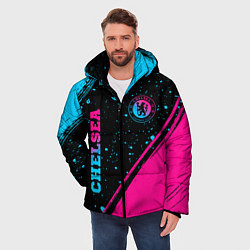 Куртка зимняя мужская Chelsea - neon gradient: надпись, символ, цвет: 3D-черный — фото 2