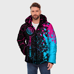 Куртка зимняя мужская Three Days Grace - neon gradient: по-вертикали, цвет: 3D-черный — фото 2