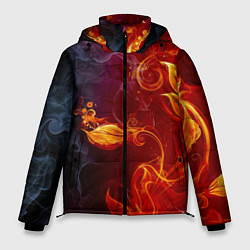 Куртка зимняя мужская Огненный цветок с дымом, цвет: 3D-красный