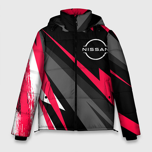 Мужская зимняя куртка Nissan fast lines / 3D-Черный – фото 1