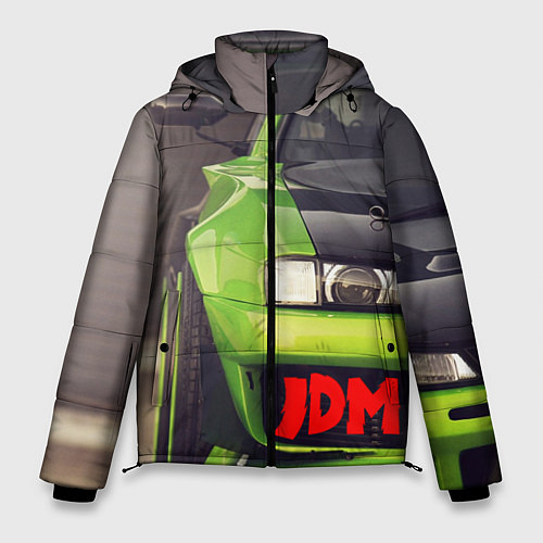 Мужская зимняя куртка JDM машина зеленая тюнингованная / 3D-Черный – фото 1