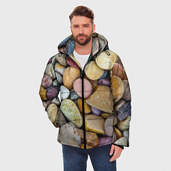 Куртка зимняя мужская Морская галька - пляж, цвет: 3D-черный — фото 2