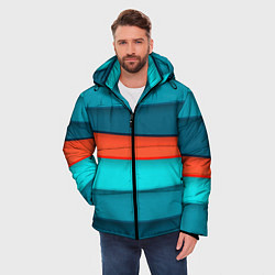Куртка зимняя мужская Геометрические непараллельные пластины, цвет: 3D-черный — фото 2