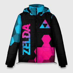 Мужская зимняя куртка Zelda - neon gradient: надпись, символ