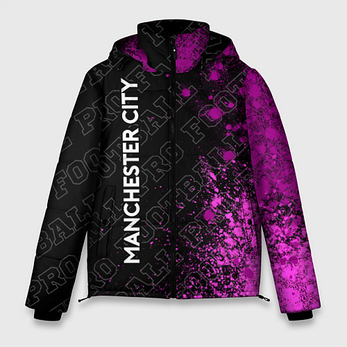 Мужская зимняя куртка Manchester City pro football: по-вертикали / 3D-Черный – фото 1