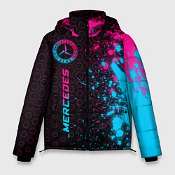 Куртка зимняя мужская Mercedes - neon gradient: по-вертикали, цвет: 3D-черный