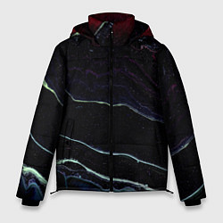 Куртка зимняя мужская Тьма и белые линии песка, цвет: 3D-светло-серый