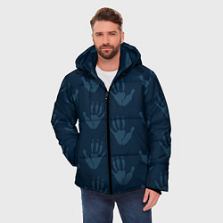Куртка зимняя мужская Лапки опоссума синие, цвет: 3D-черный — фото 2