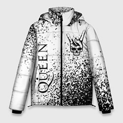 Мужская зимняя куртка Queen и рок символ на светлом фоне