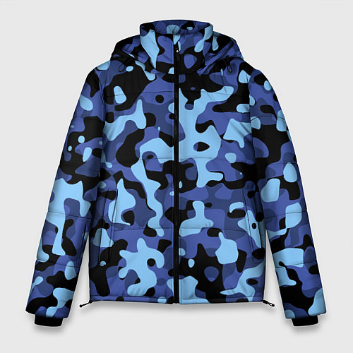 Мужская зимняя куртка Камуфляж Sky Blue / 3D-Черный – фото 1