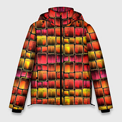 Куртка зимняя мужская Неоновый геометрический узор, цвет: 3D-черный