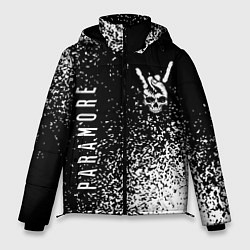 Мужская зимняя куртка Paramore и рок символ на темном фоне