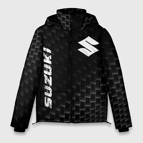 Мужская зимняя куртка Suzuki карбоновый фон / 3D-Черный – фото 1
