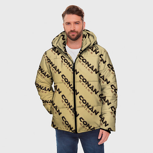 Мужская зимняя куртка Конан эксайлс узор / 3D-Светло-серый – фото 3