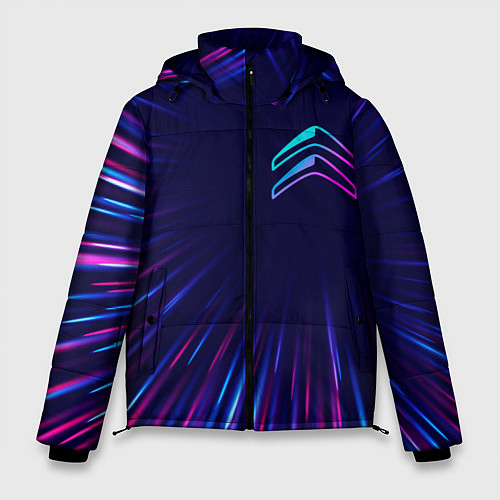 Мужская зимняя куртка Citroen neon speed lines / 3D-Черный – фото 1
