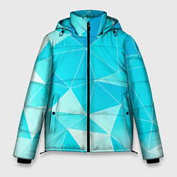 Куртка зимняя мужская Легкие голубые блоки с градиентом, цвет: 3D-красный