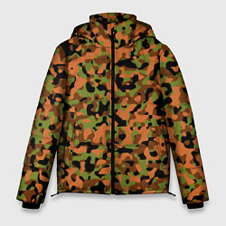 Куртка зимняя мужская Камуфляж осенний лес мелкий, цвет: 3D-черный