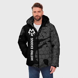 Куртка зимняя мужская Metro Exodus glitch на темном фоне: по-вертикали, цвет: 3D-черный — фото 2