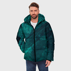 Куртка зимняя мужская Бирюзовый гранж, цвет: 3D-красный — фото 2