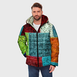 Куртка зимняя мужская Patchwork - art, цвет: 3D-светло-серый — фото 2