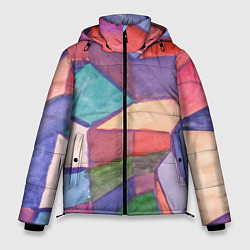 Куртка зимняя мужская Геометрия акварель, цвет: 3D-светло-серый