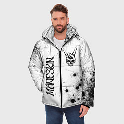 Куртка зимняя мужская Maneskin и рок символ на светлом фоне, цвет: 3D-черный — фото 2