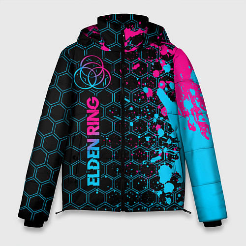 Мужская зимняя куртка Elden Ring - neon gradient: по-вертикали / 3D-Черный – фото 1