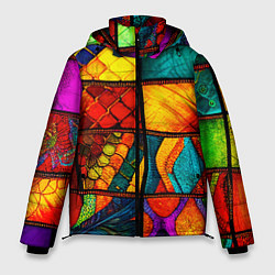 Куртка зимняя мужская Лоскутная мозаика - пэчворк, цвет: 3D-светло-серый