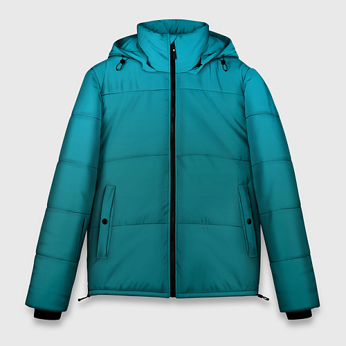 Мужская зимняя куртка Градиент бирюзовый / 3D-Черный – фото 1