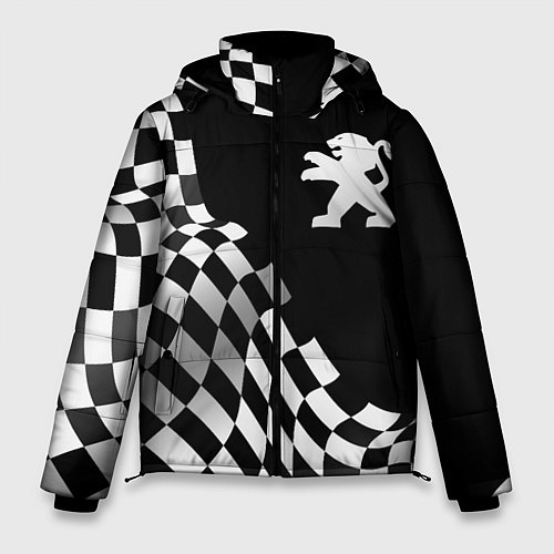 Мужская зимняя куртка Peugeot racing flag / 3D-Черный – фото 1