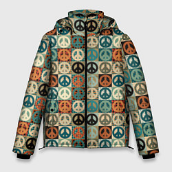 Куртка зимняя мужская Peace symbol pattern, цвет: 3D-светло-серый