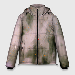 Куртка зимняя мужская Абстрактный туман и следы красок, цвет: 3D-черный