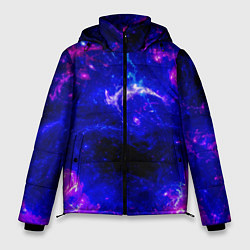 Мужская зимняя куртка Неоновый космос со звездами