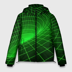 Куртка зимняя мужская Зелёная неоновая чёрная дыра, цвет: 3D-черный