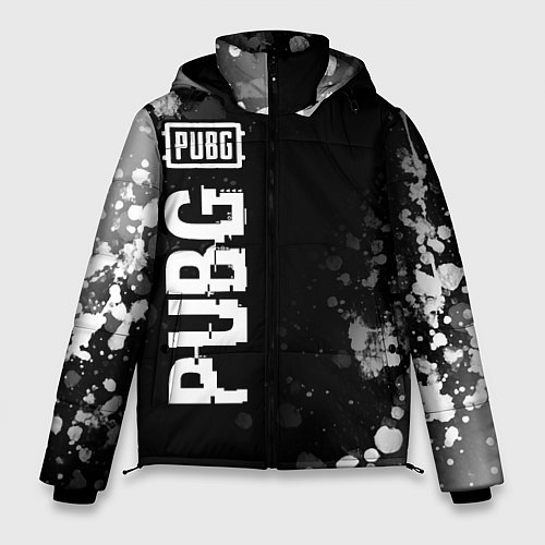 Мужская зимняя куртка PUBG glitch на темном фоне: по-вертикали / 3D-Черный – фото 1