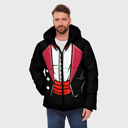 Куртка зимняя мужская Костюм фокусника с бабочкой и волшебной палочкой, цвет: 3D-черный — фото 2