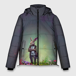 Куртка зимняя мужская Кролик на стиле, цвет: 3D-черный