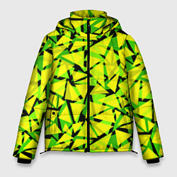 Куртка зимняя мужская Желтый геометрический узор, цвет: 3D-черный