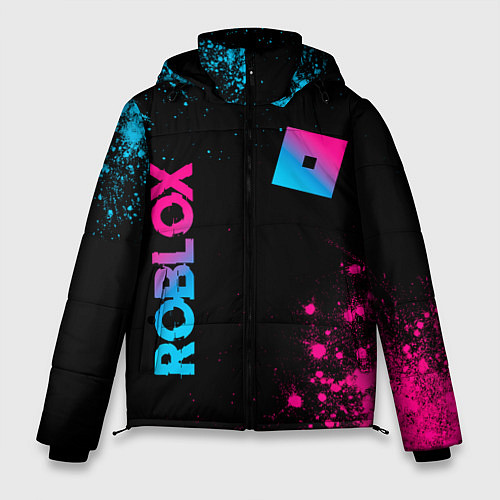 Мужская зимняя куртка Roblox - neon gradient: надпись, символ / 3D-Черный – фото 1