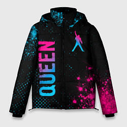 Мужская зимняя куртка Queen - neon gradient: надпись, символ