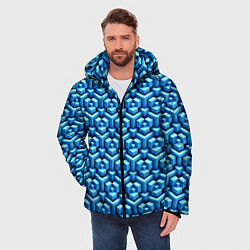 Куртка зимняя мужская Объёмные геометрические фигуры, цвет: 3D-светло-серый — фото 2
